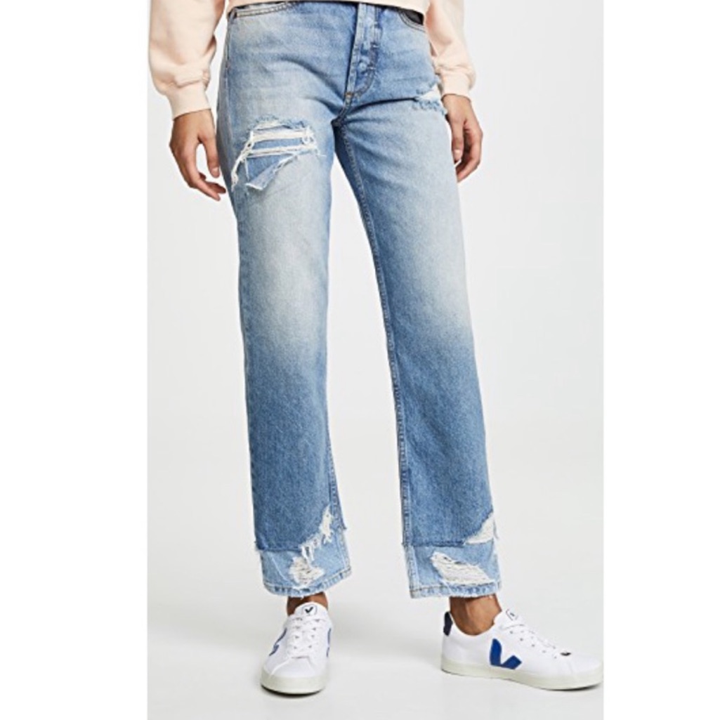 Boyish By Her Tommy High Rise Straight Leg Distressed Jean In Repulsion Sz 27